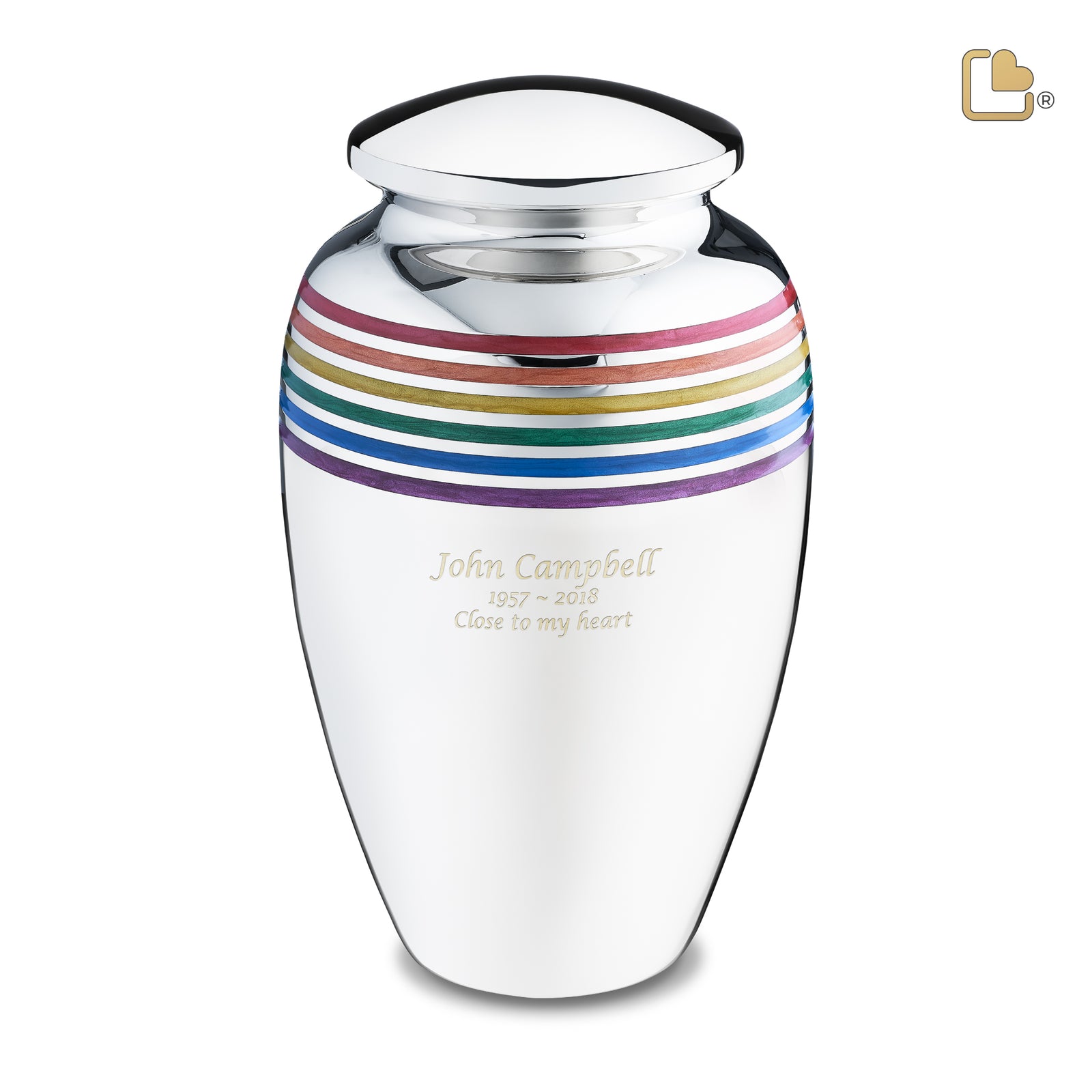 A222   ArtDeco Pride Standard Adult Urn Pol Silver