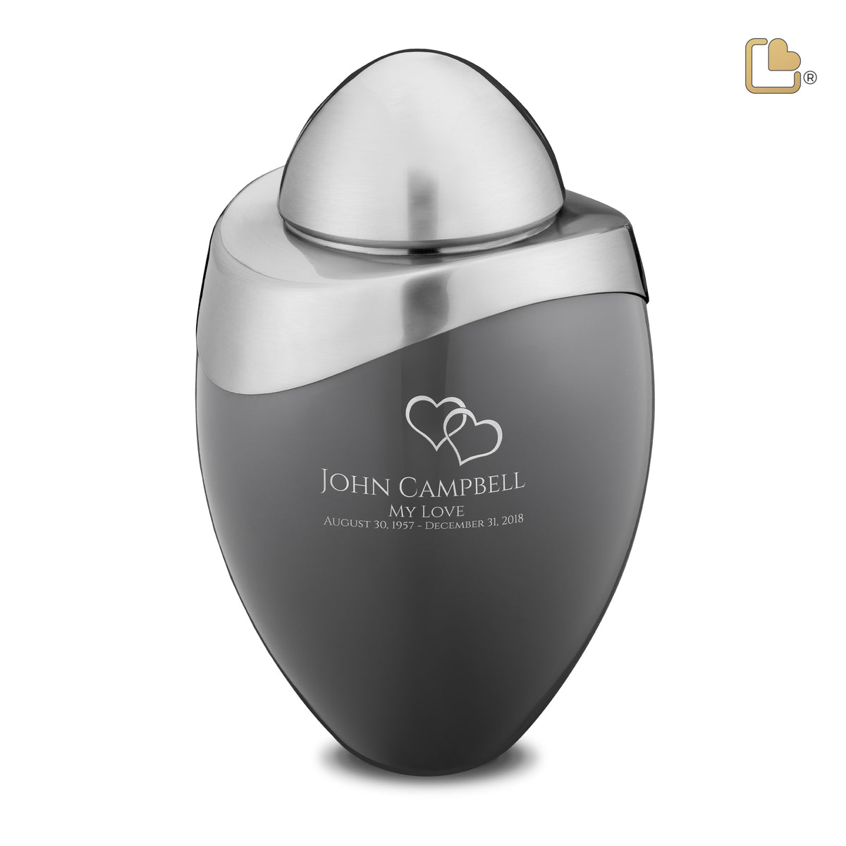 A364   Amore Standard Adult Urn French Grey &amp; Bru Pewter
