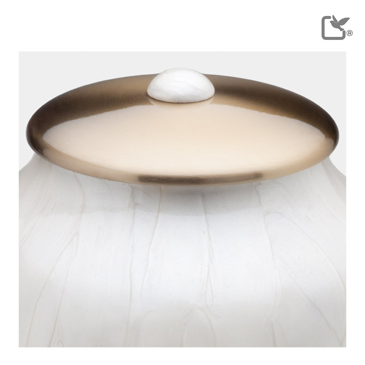 A522   Simplicity Standard Adult Urn Pearl White & Bru Gold
