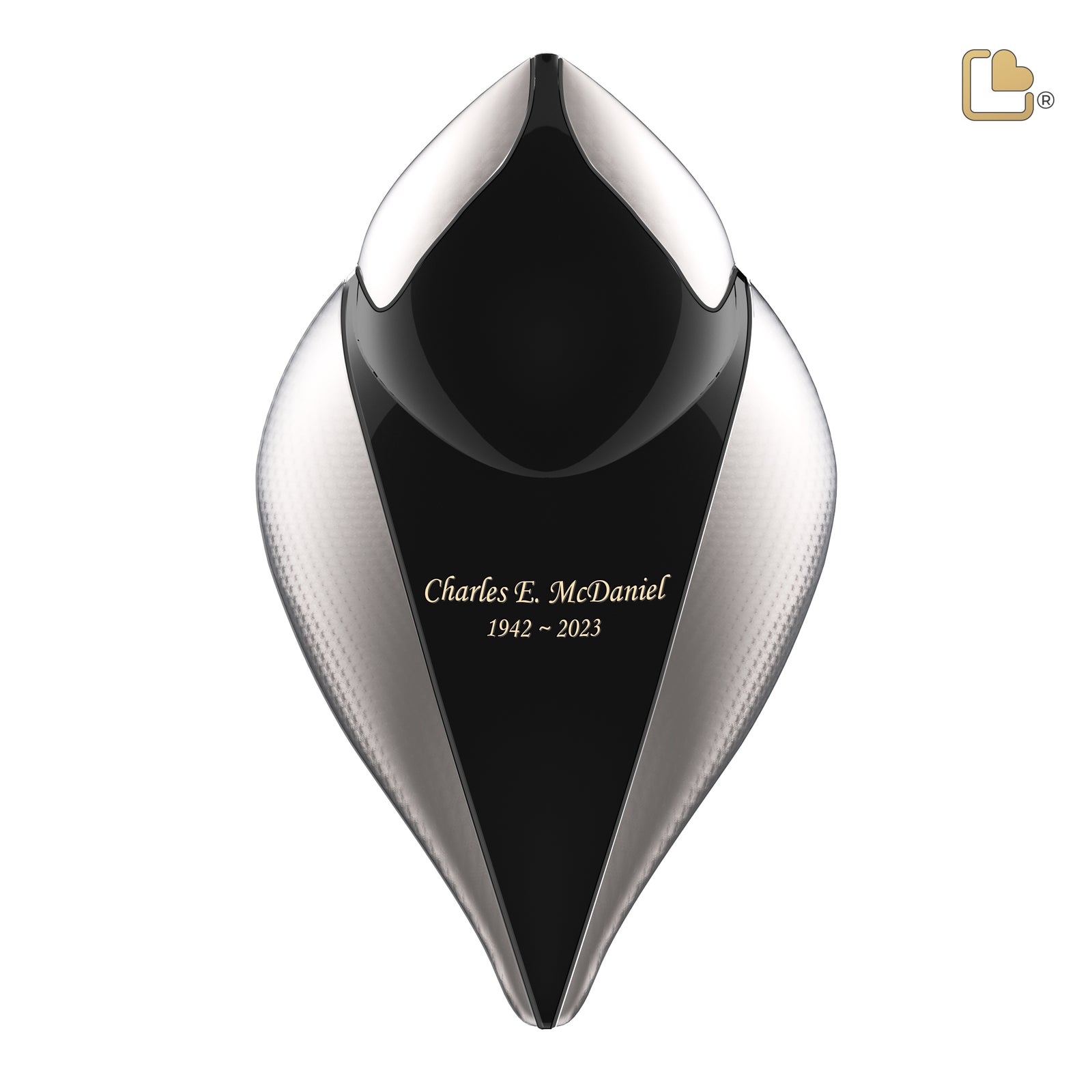 A560   SoulBird Male Standard Adult Urn Midnight & Hmd Silver