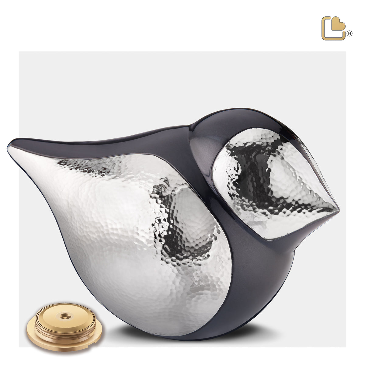 A561   SoulBird Female Standard Adult Urn Midnight & Hmd Silver