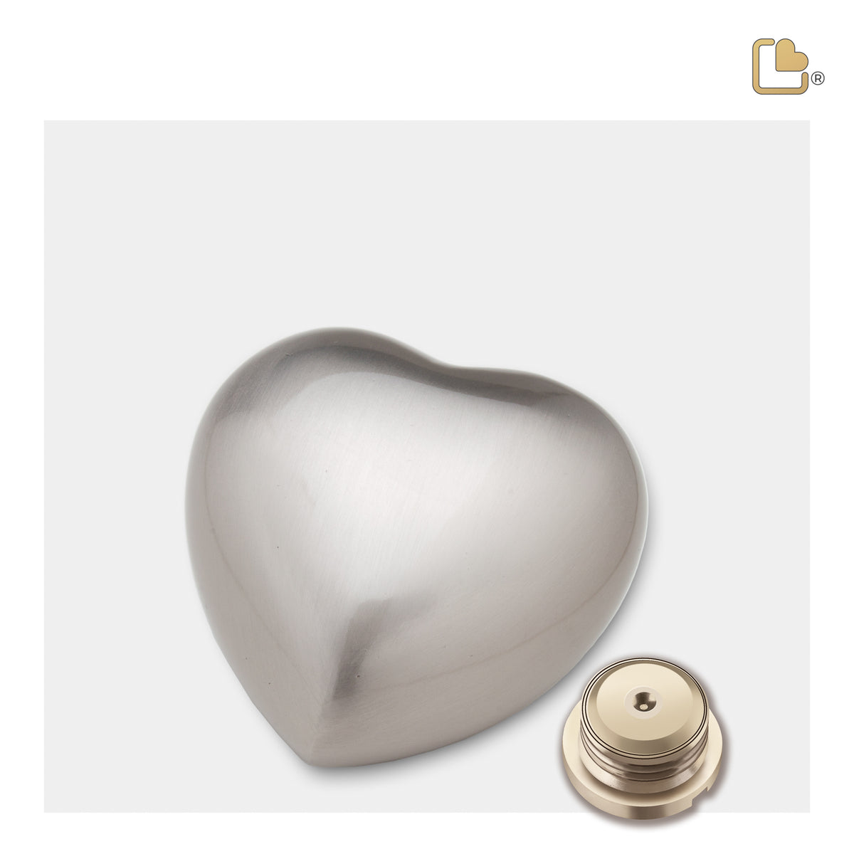 H674   Heart Keepsake Urn Bru Pewter