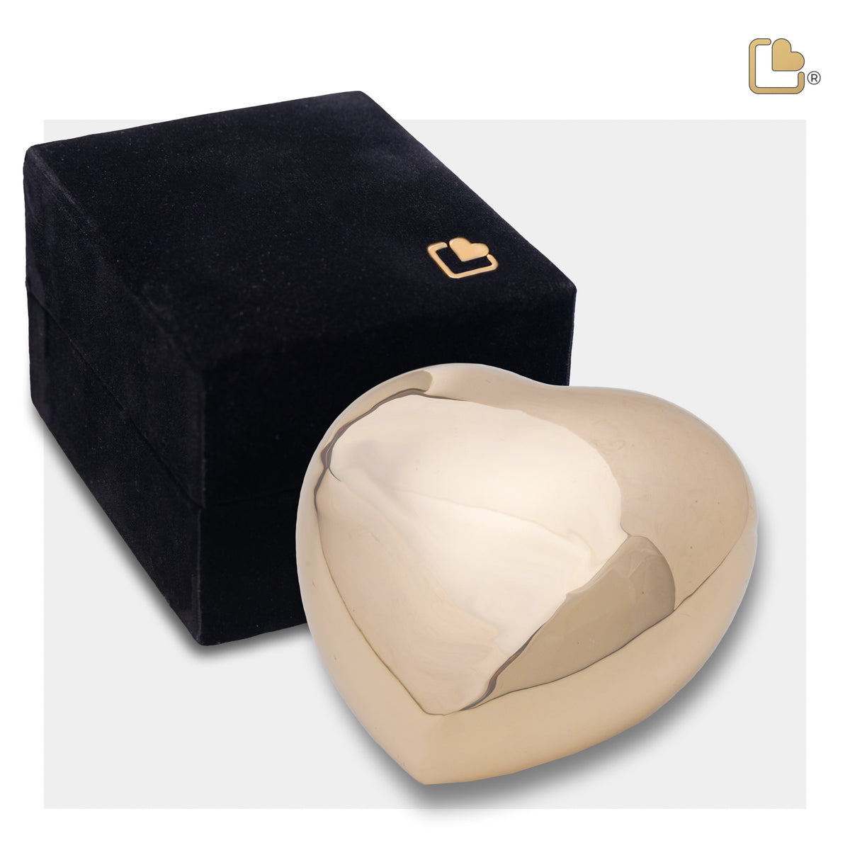 H677   Heart Keepsake Urn Pol Gold