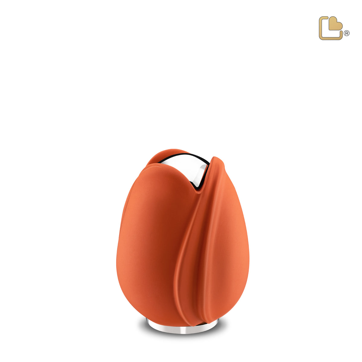 K1051   Tulip Keepsake Urn Orange &amp; Pol Silver