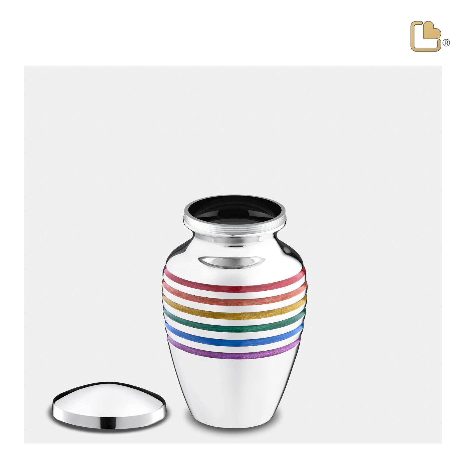 K222   ArtDeco Pride Keepsake Urn Pol Silver