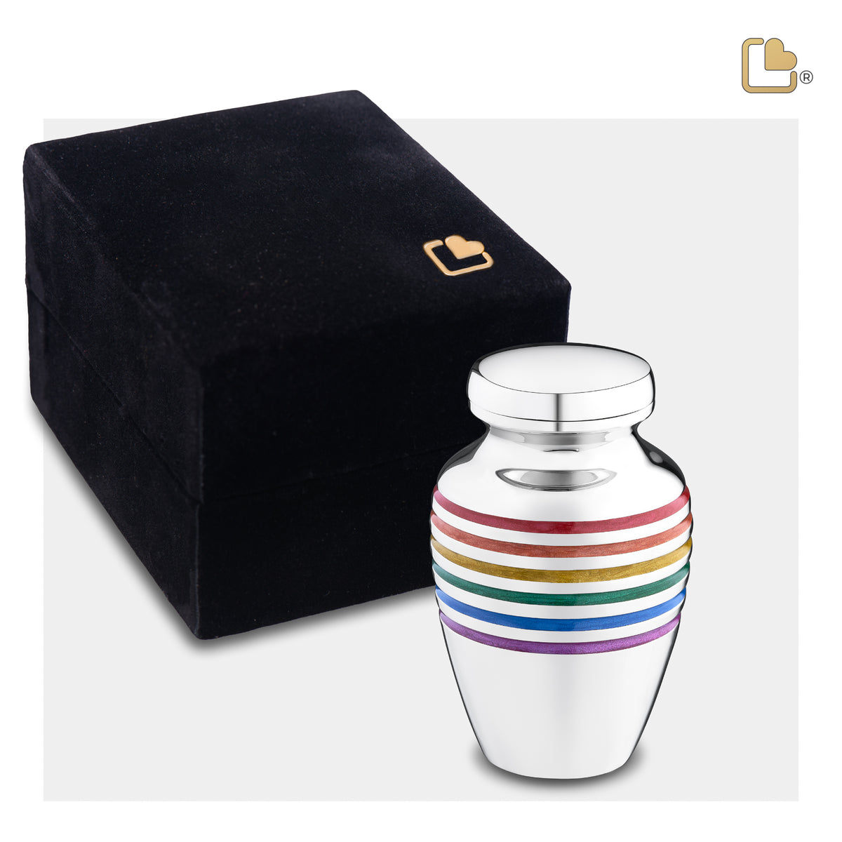 K222   ArtDeco Pride Keepsake Urn Pol Silver