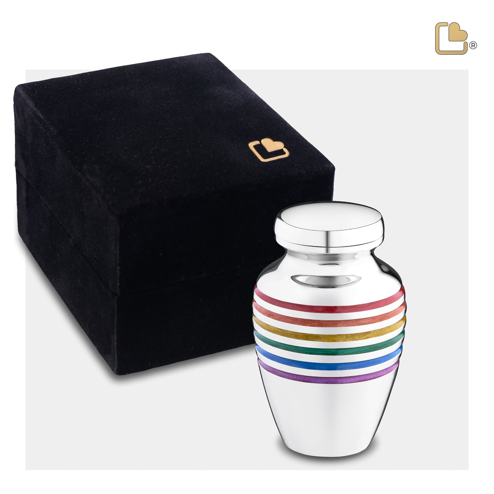 K222   ArtDeco Pride Keepsake Urn Pol Silver