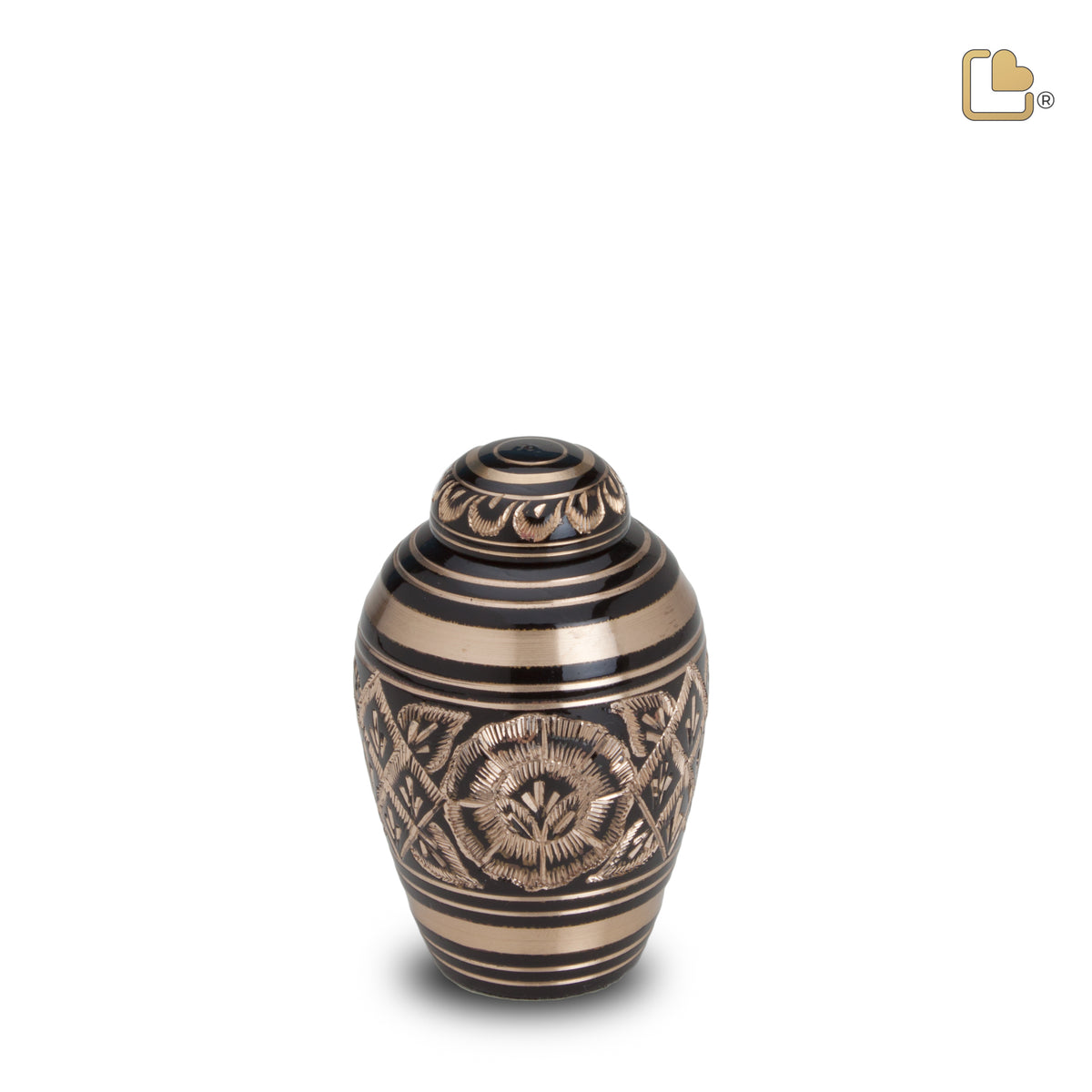 K226   DomeTop Keepsake Urn Midnight &amp; Bru Gold