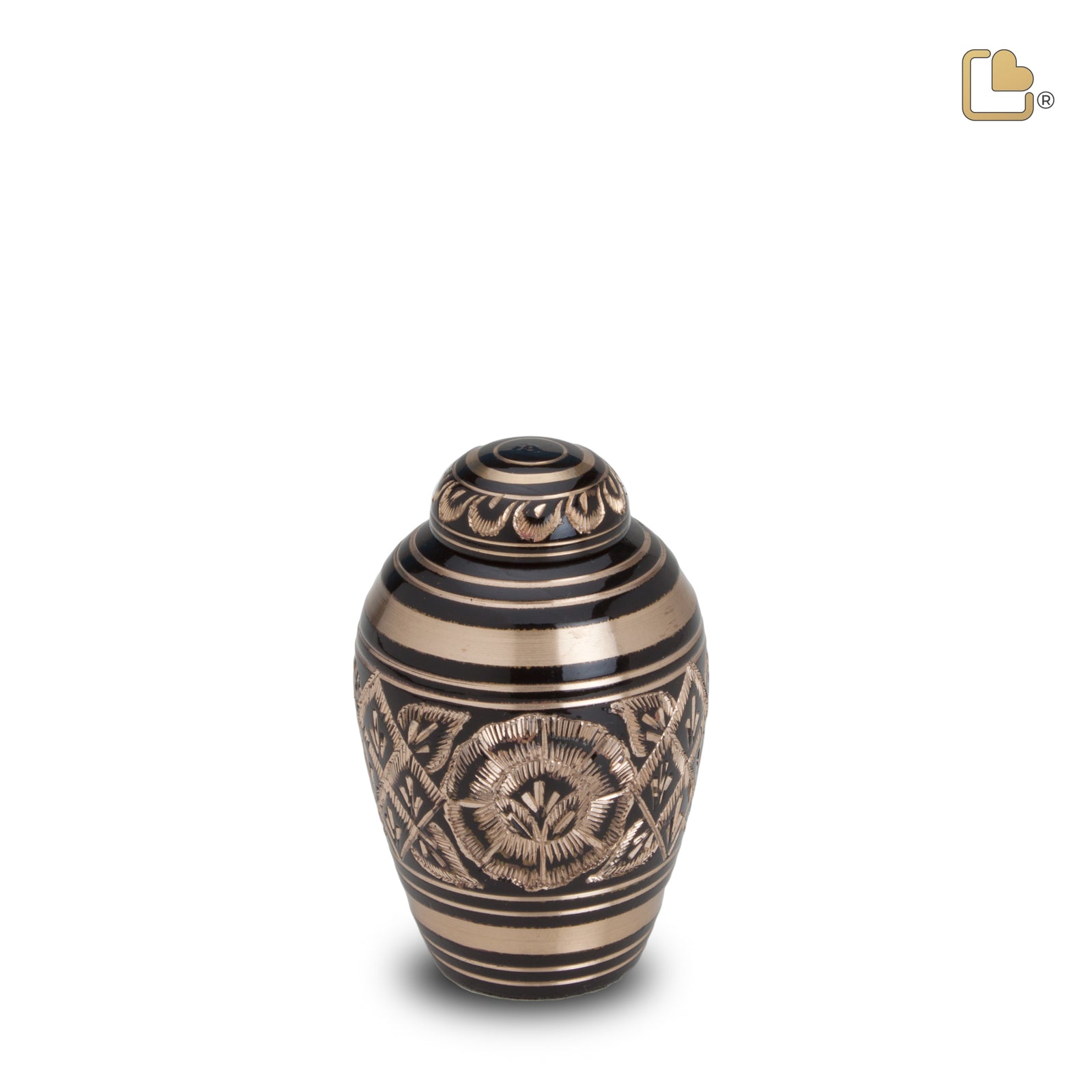 K226   DomeTop Keepsake Urn Midnight & Bru Gold