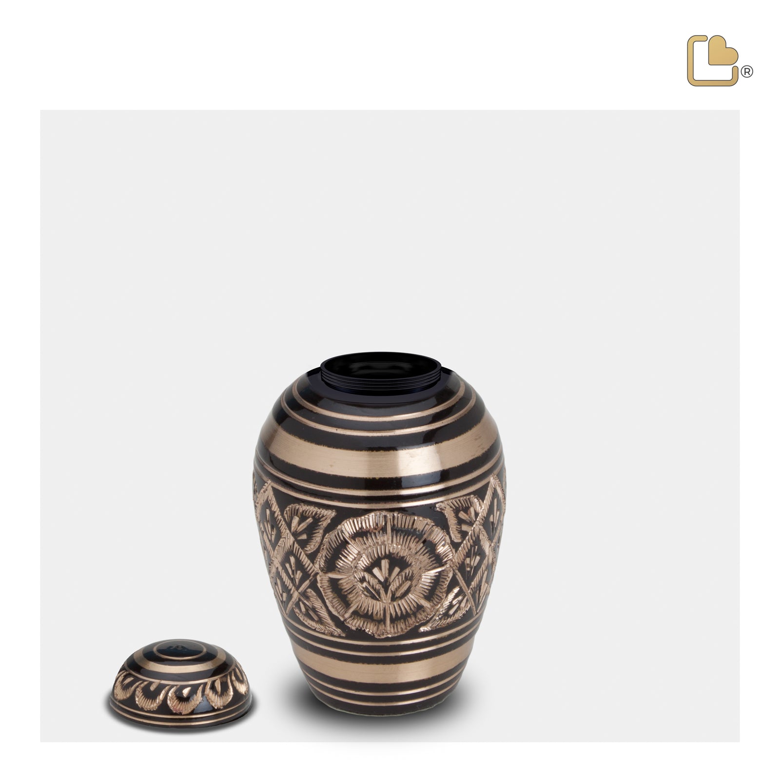 K226   DomeTop Keepsake Urn Midnight & Bru Gold
