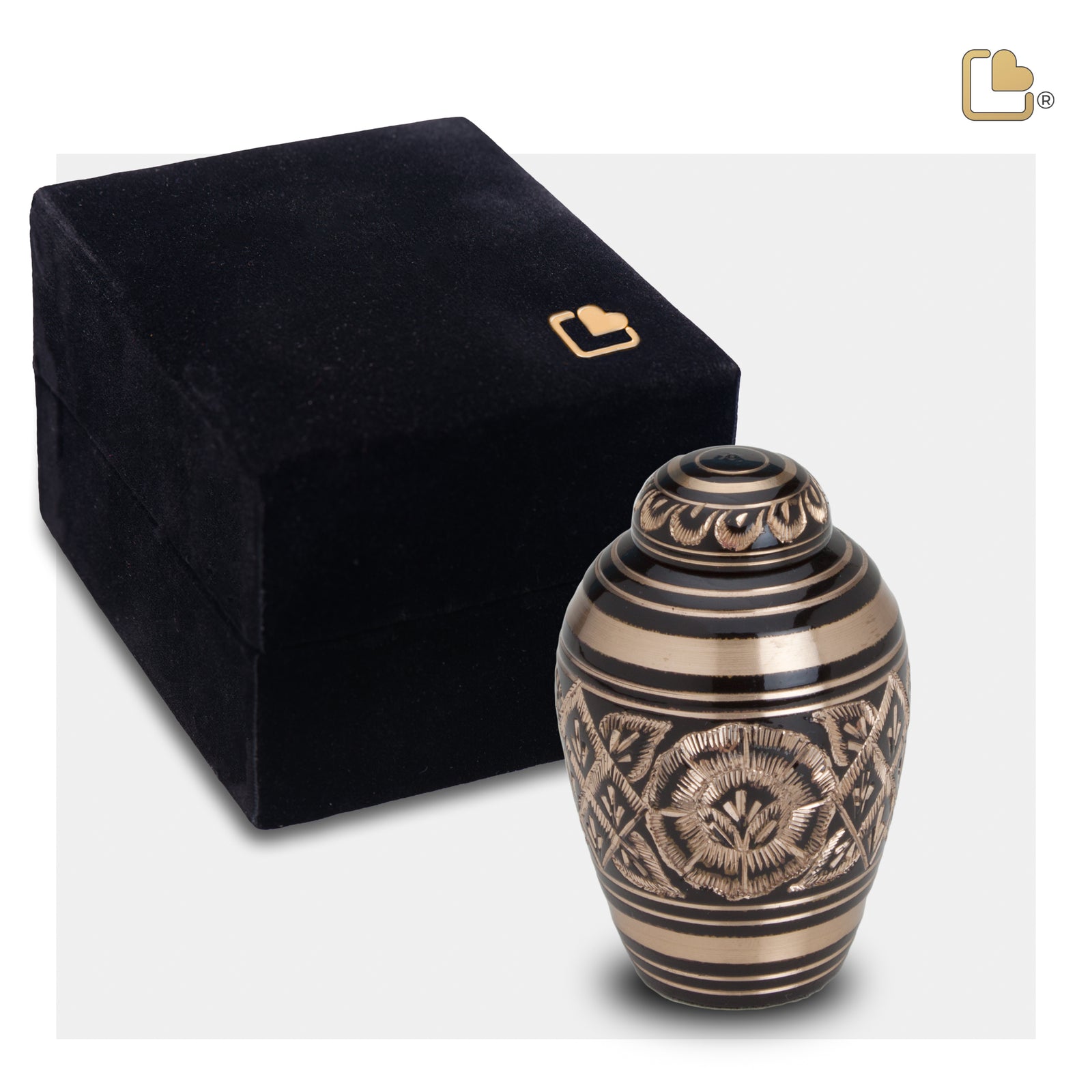 K226   DomeTop Keepsake Urn Midnight & Bru Gold