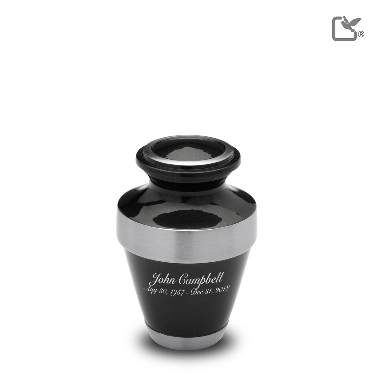 K261   Espana Keepsake Urn Midnight &amp; Bru Pewter
