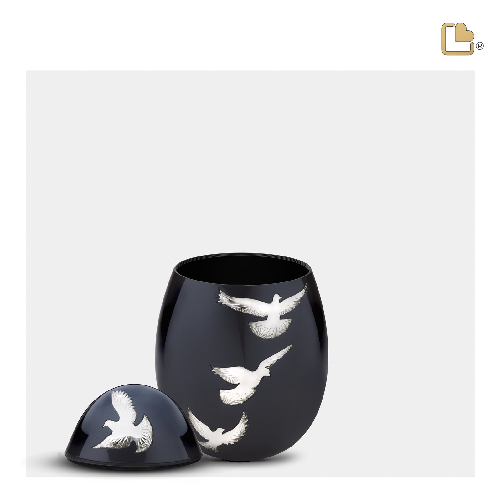 K270   Nirvana Adieu Keepsake Urn Midnight & Pol Silver