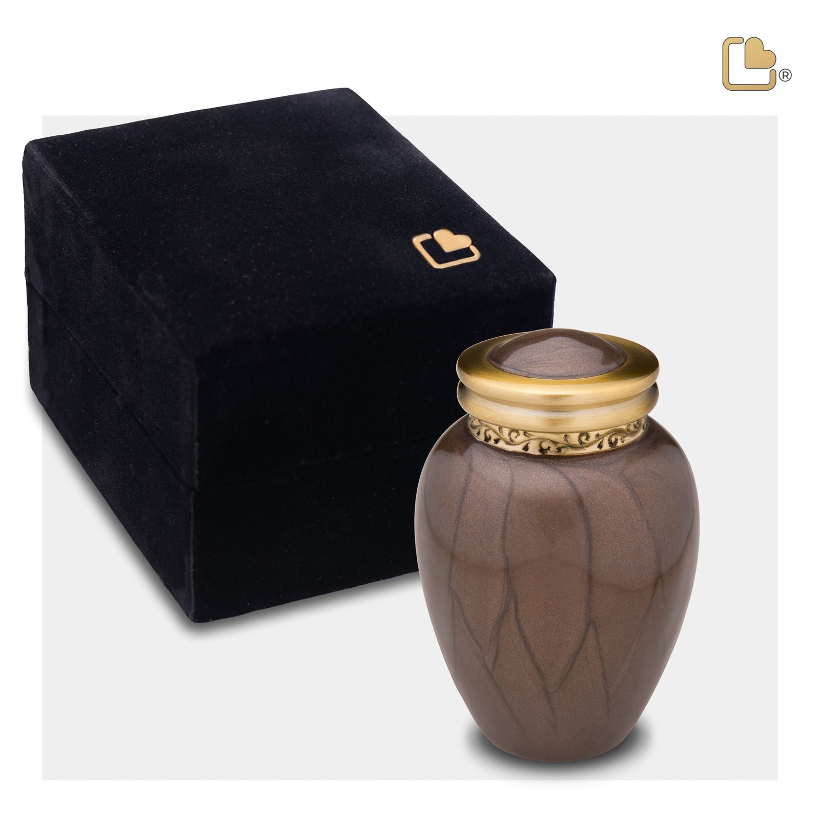 K291   Blessing Keepsake Urn Pearl Bronze & Bru Gold