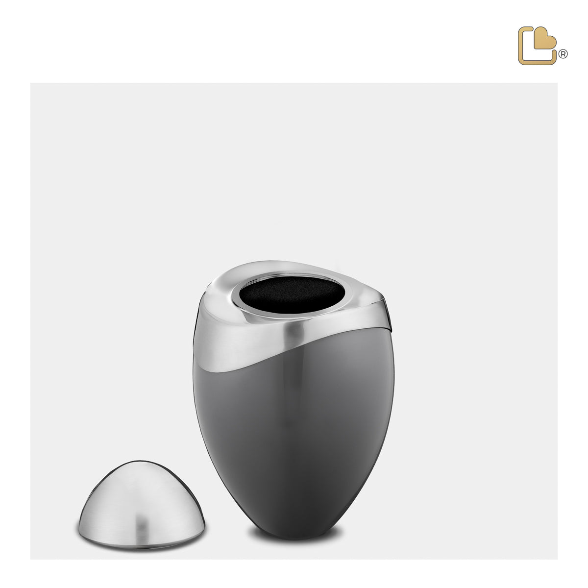 K364   Amore Keepsake Urn French Grey & Bru Pewter