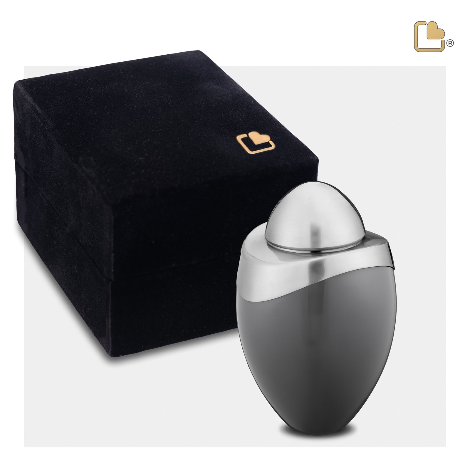 K364   Amore Keepsake Urn French Grey & Bru Pewter