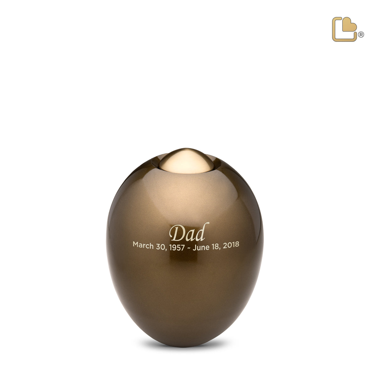 K511   Adore Keepsake Urn Bronze &amp; Bru Gold