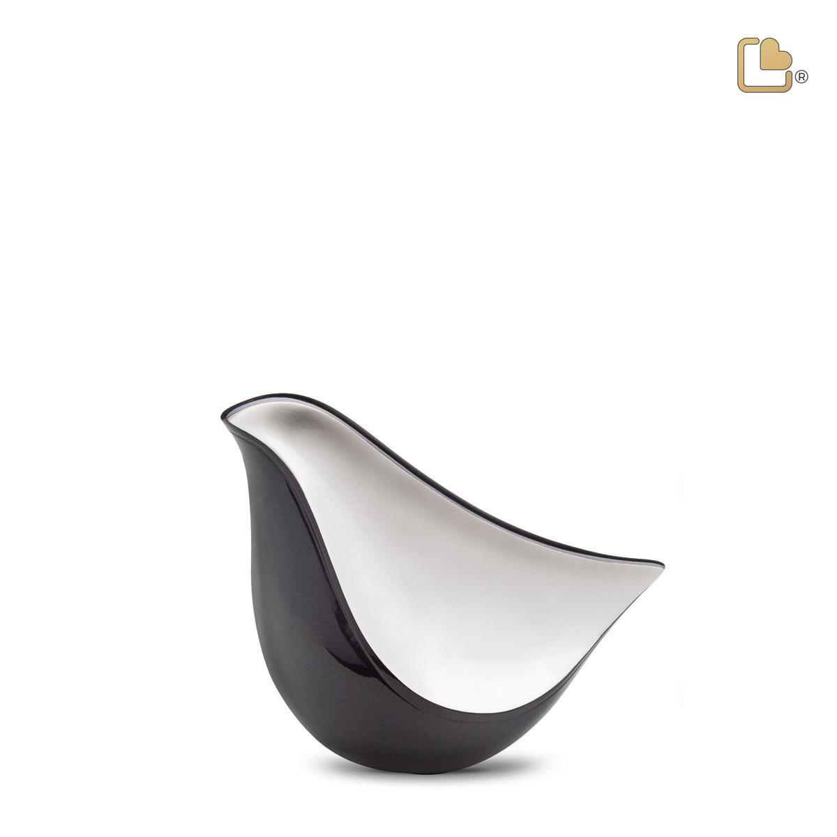 K550   LoveBird Keepsake Urn Midnight &amp; Bru Pewter