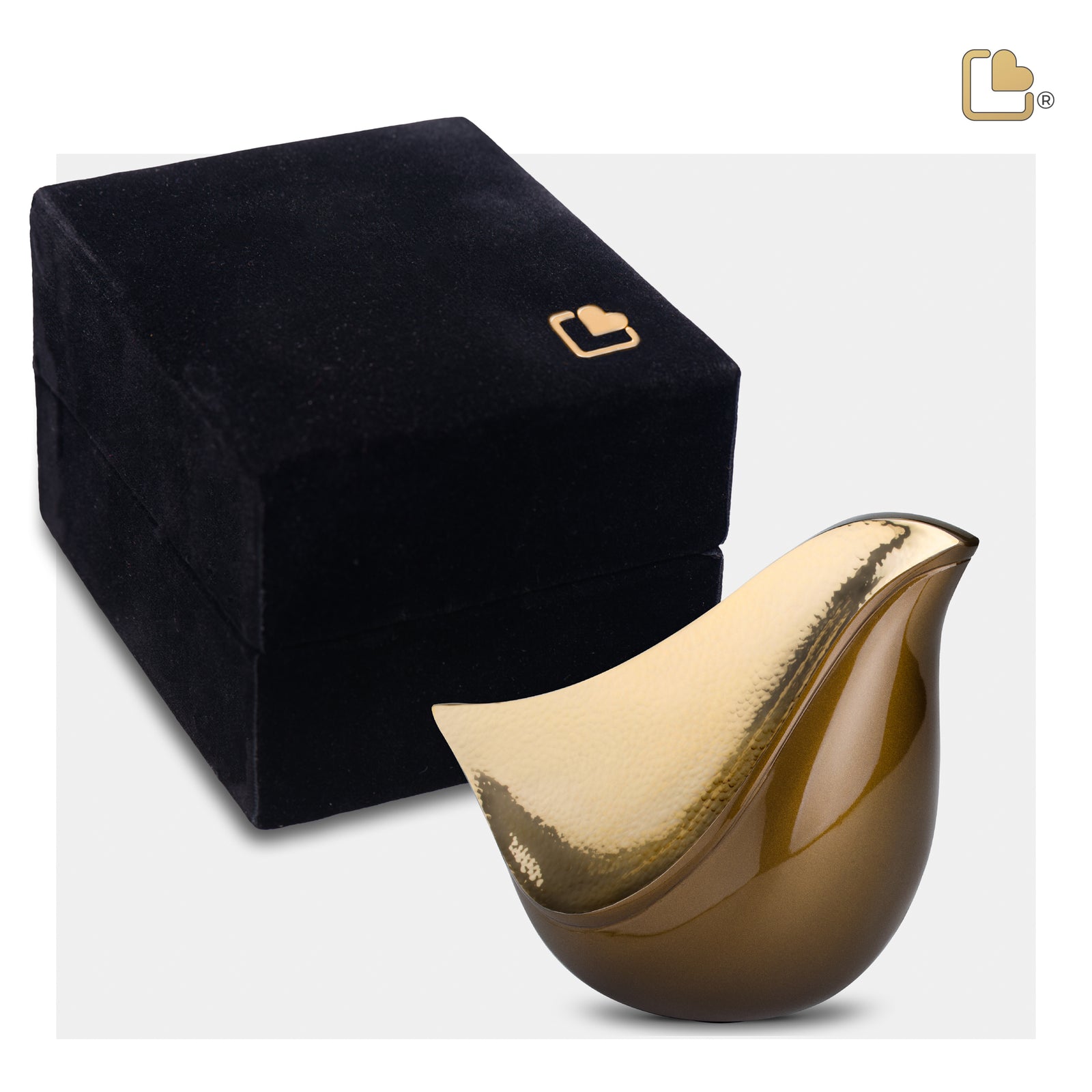 K551   LoveBird Keepsake Urn Bronze & Hmd Gold