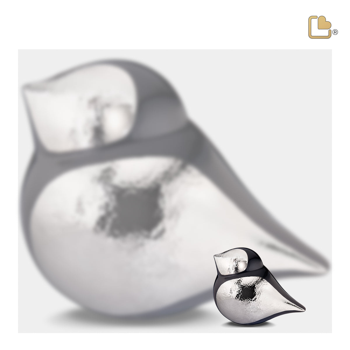 K560   SoulBird Male Keepsake Urn Midnight & Hmd Silver