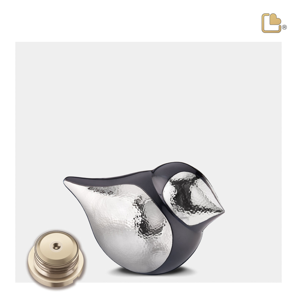 K561   SoulBird Female Keepsake Urn Midnight & Hmd Silver