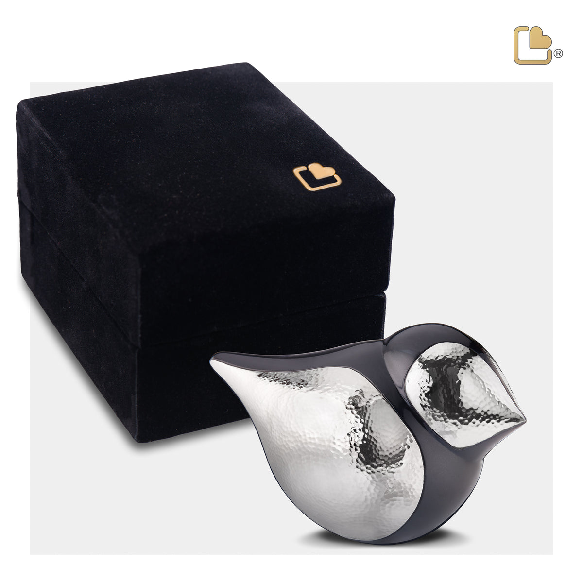 K561   SoulBird Female Keepsake Urn Midnight & Hmd Silver