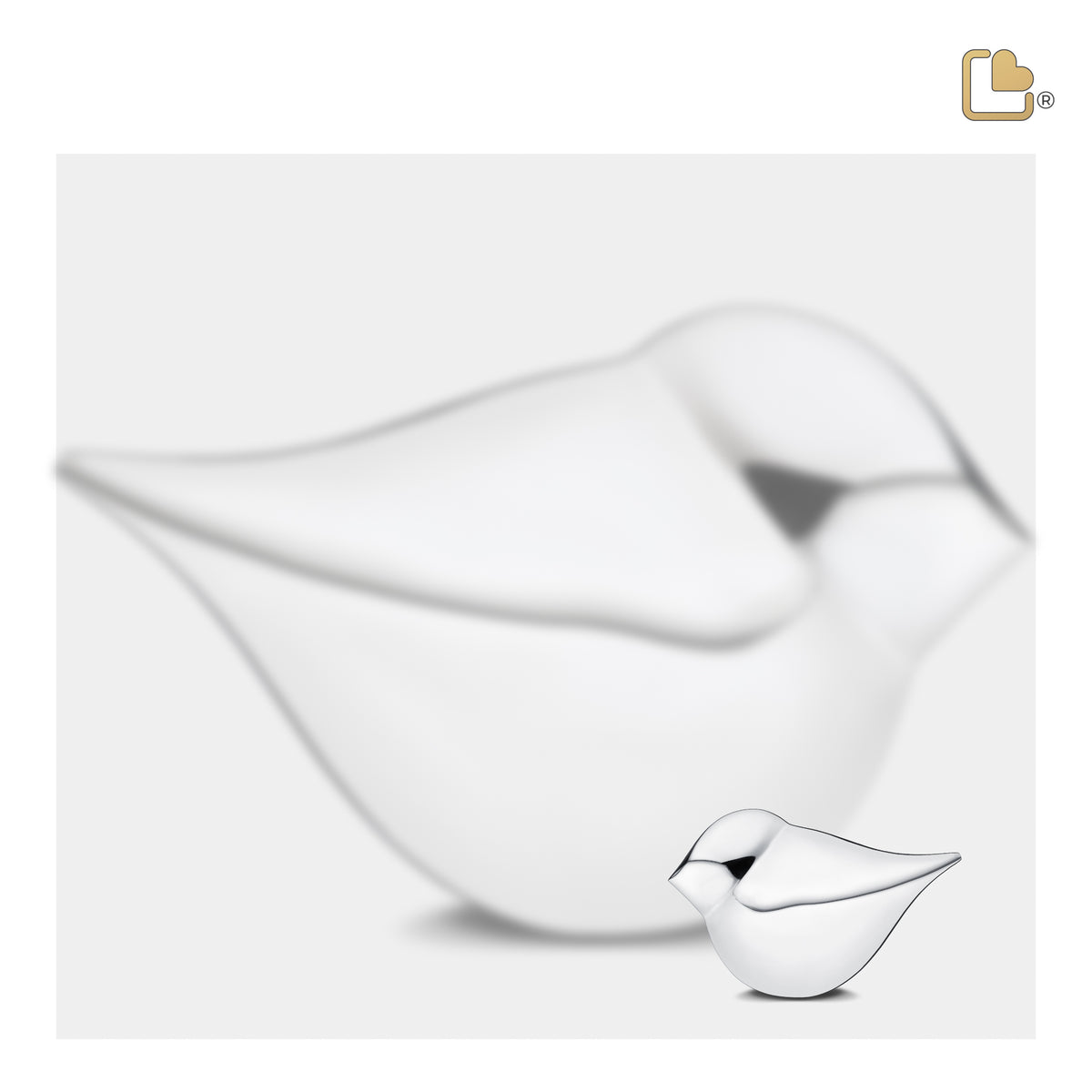 K563   SoulBird Female Keepsake Urn Pol Silver