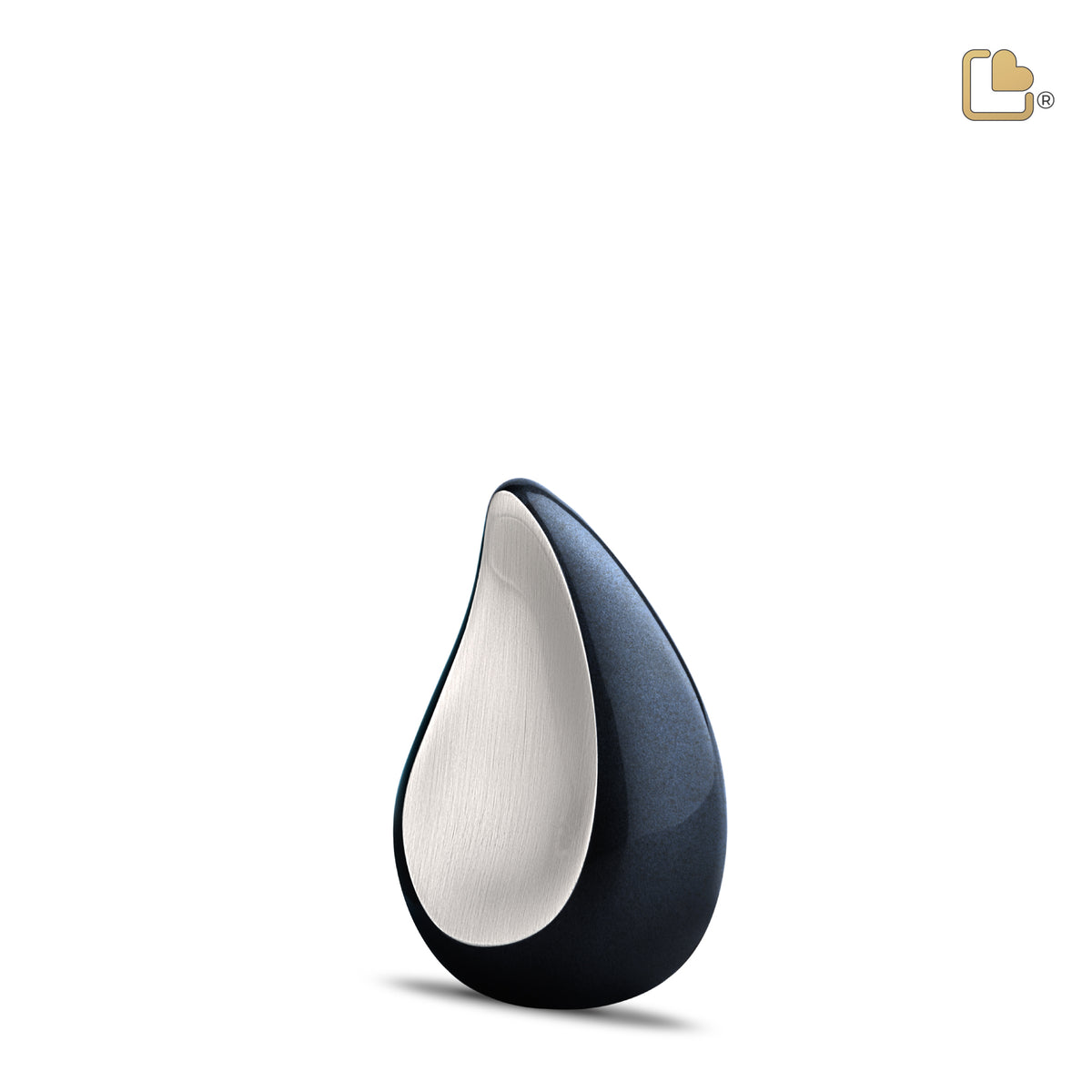 K580   TearDrop Keepsake Urn Midnight &amp; Bru Pewter