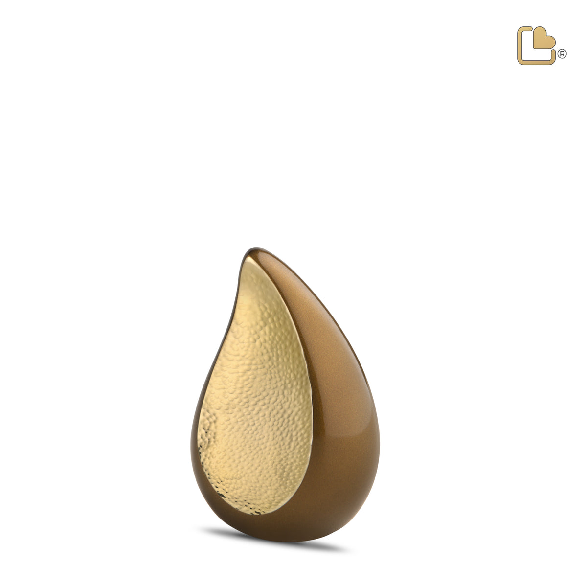 K581   TearDrop Keepsake Urn Bronze &amp; Hmd Gold