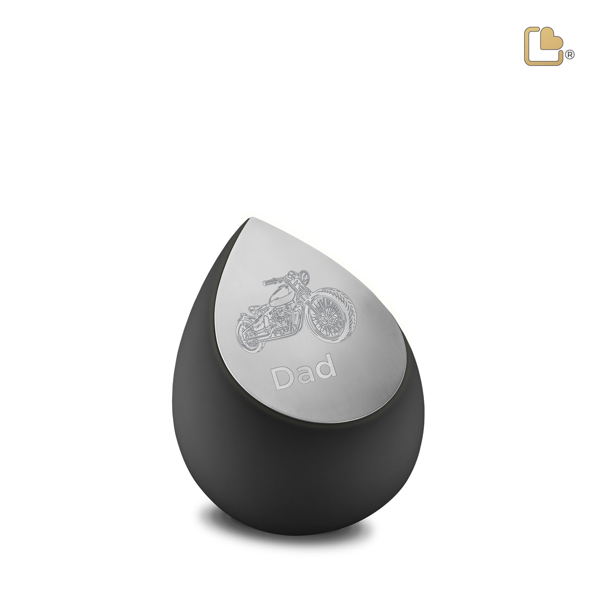 K583   Drop Keepsake Urn Black &amp; Bru Pewter