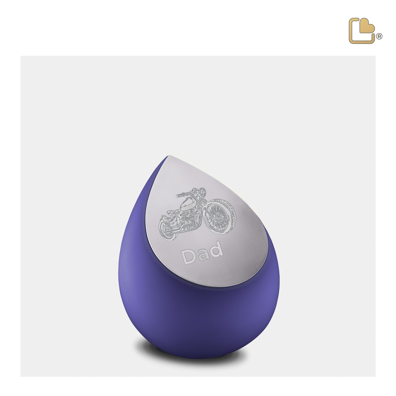 K586   Drop Keepsake Urn Navy & Bru Pewter