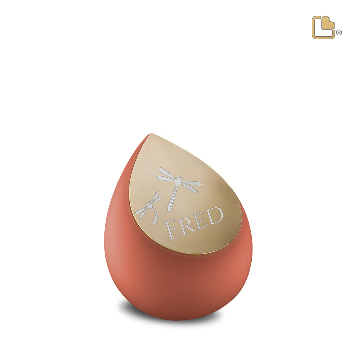 K587   Drop Keepsake Urn Terracotta &amp; Bru Gold