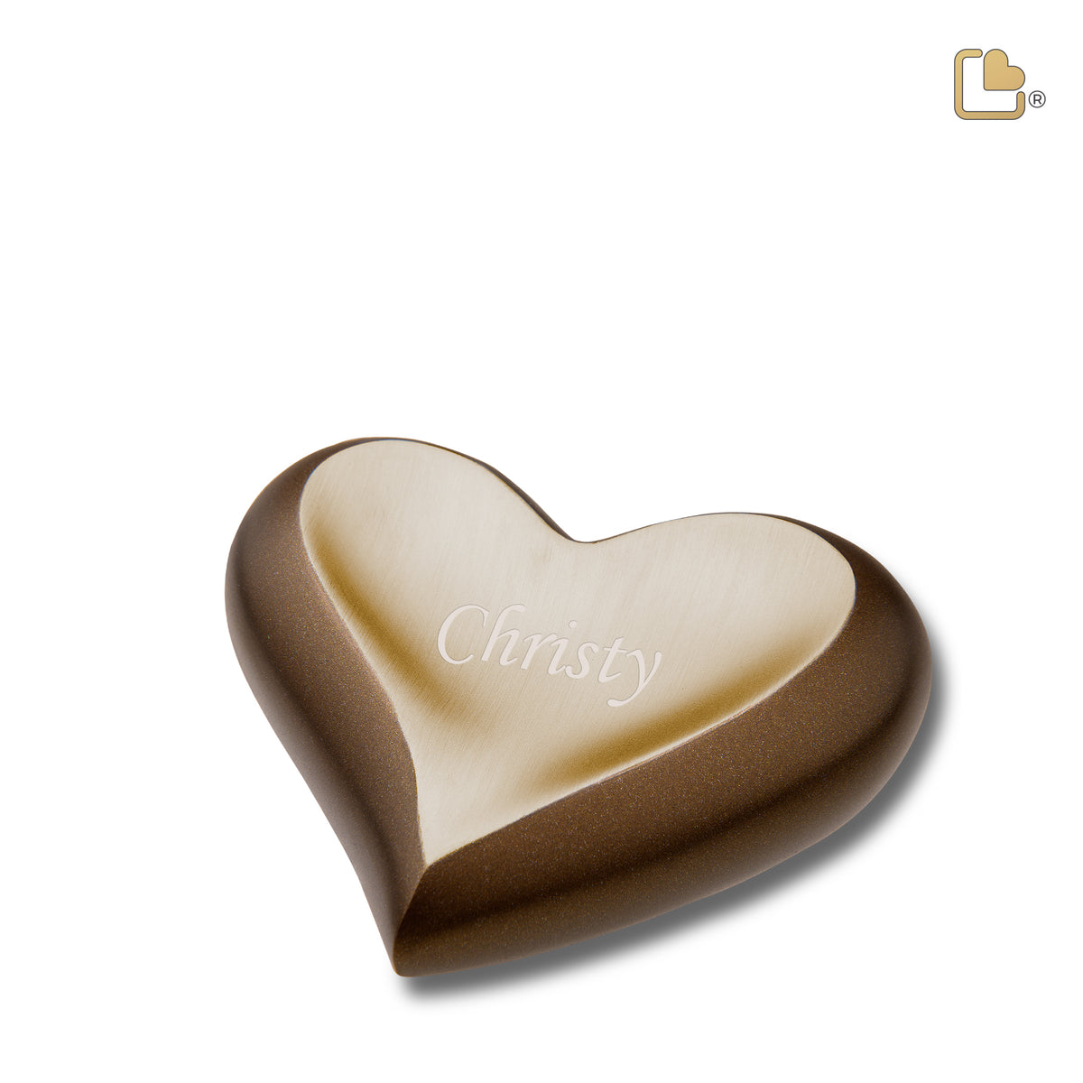 K613   Heart Keepsake Urn Auburn &amp; Bru Gold
