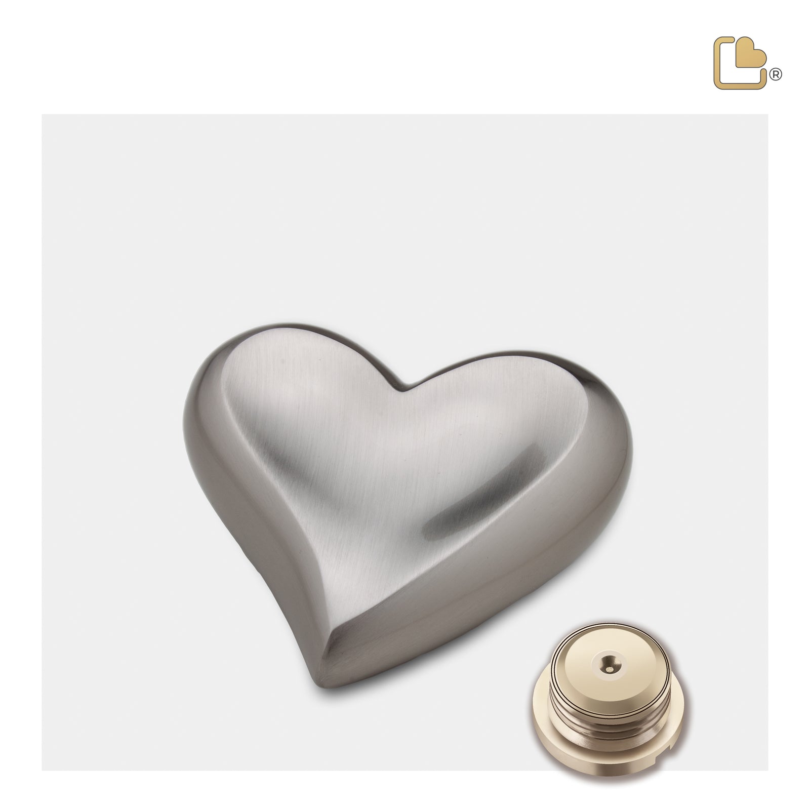 K617   Heart Keepsake Urn Bru Pewter