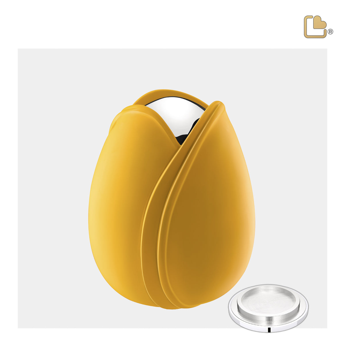 M1050   Tulip Medium Urn Yellow & Pol Silver