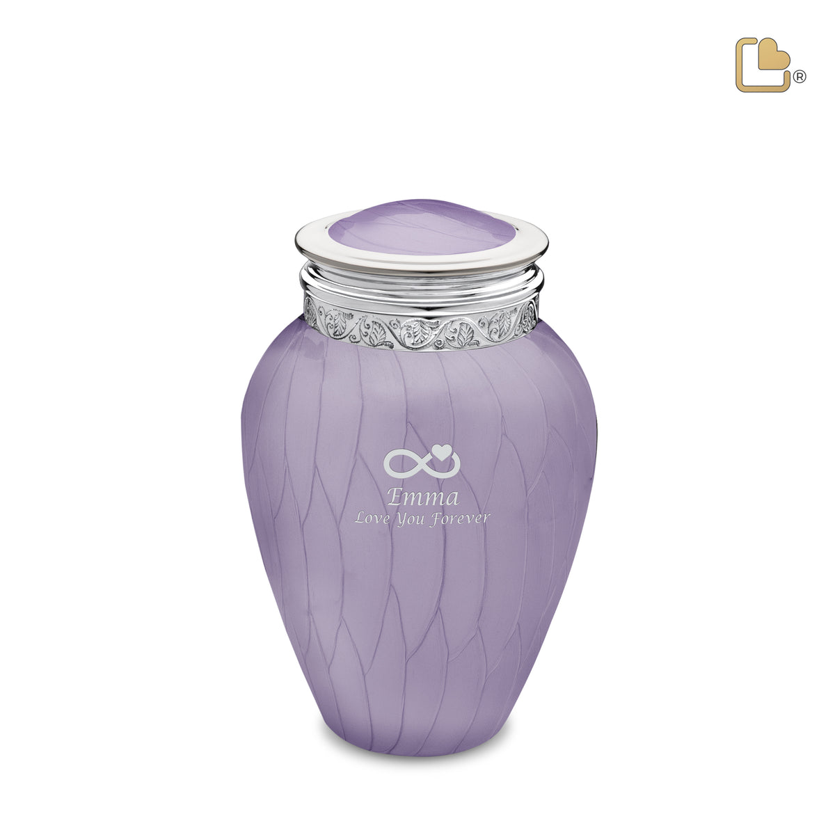 M298   Blessing Medium Urn Pearl Lavender &amp; Pol Silver