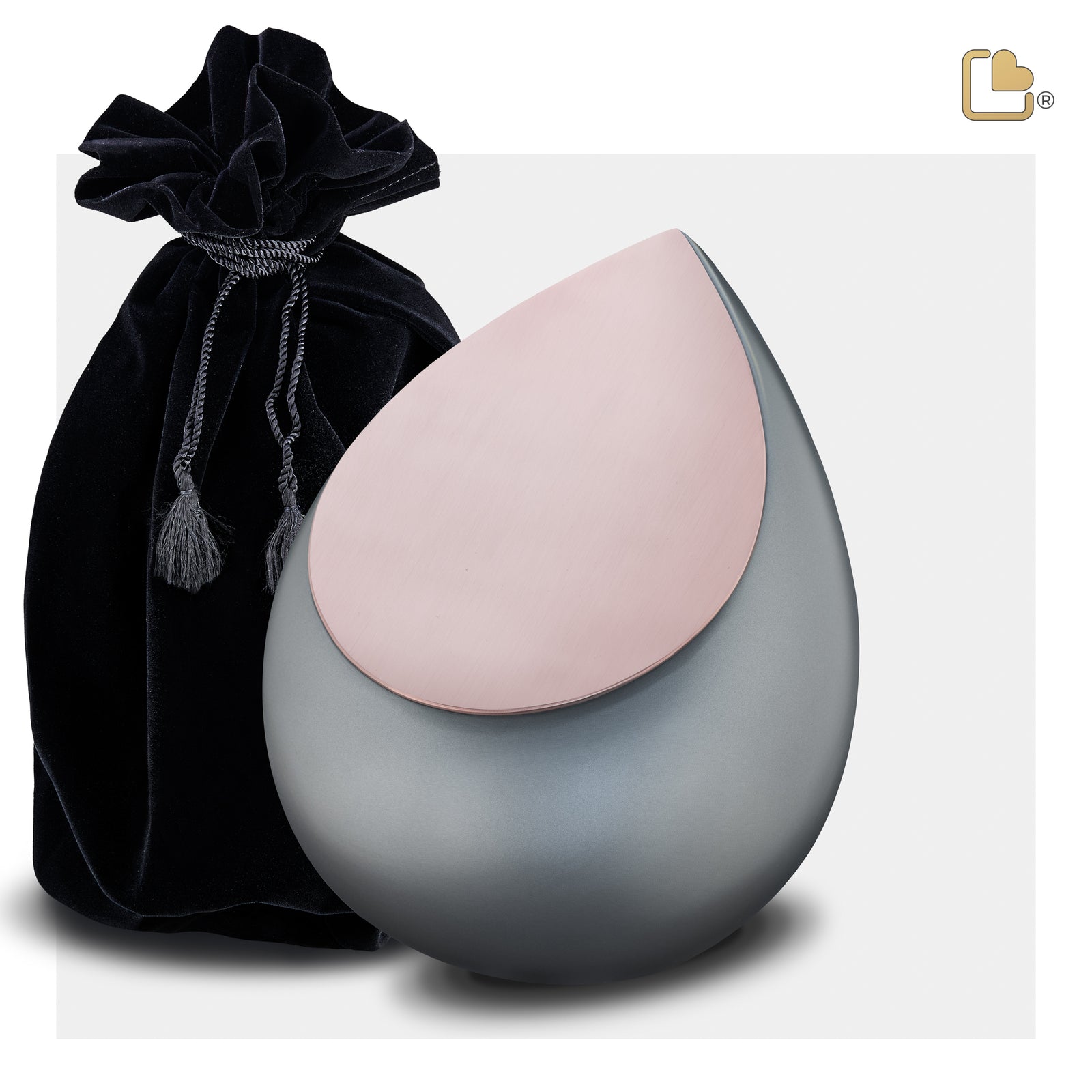 M584   Drop Medium Urn French Grey & Bru RoseGold