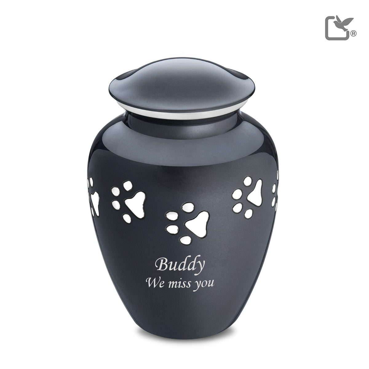P212L   Classic Large Pet Urn Midnight &amp; Bru Pewter