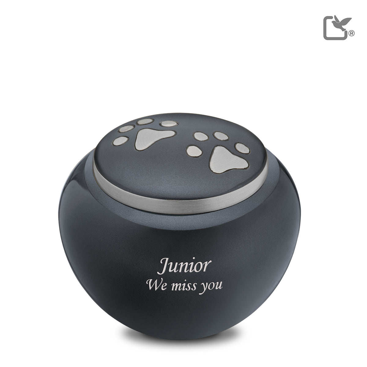 P270M   Classic Round Medium Pet Urn Midnight &amp; Bru Gold