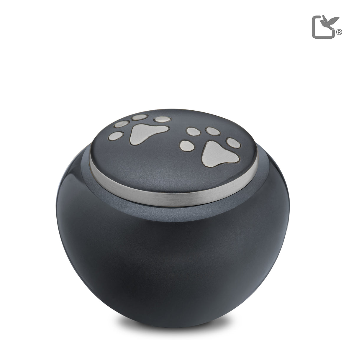 P270M   Classic Round Medium Pet Urn Midnight & Bru Gold