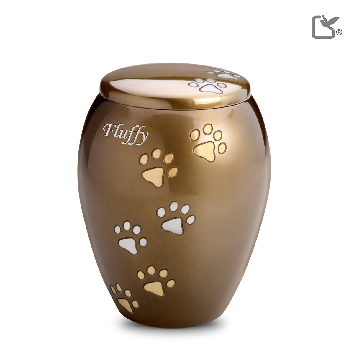 P504M   Majestic Medium Pet Urn Bronze &amp; Bru Gold