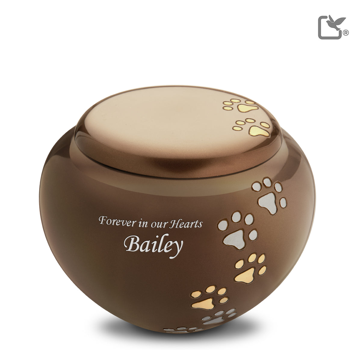 P570L   Cuddle Large Pet Urn Bronze &amp; Bru Gold