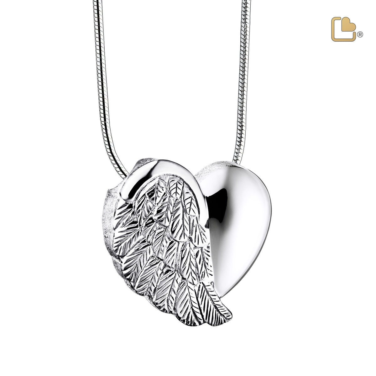PD1004   LoveWings Ashes Pendant Pol &amp; Bru Silver
