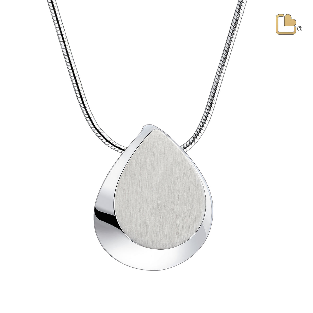 PD1024   Drop Ashes Pendant Pol &amp; Bru Silver