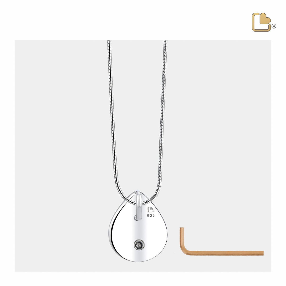 PD1025   Drop Ashes Pendant Pol & Bru Gold Vermeil