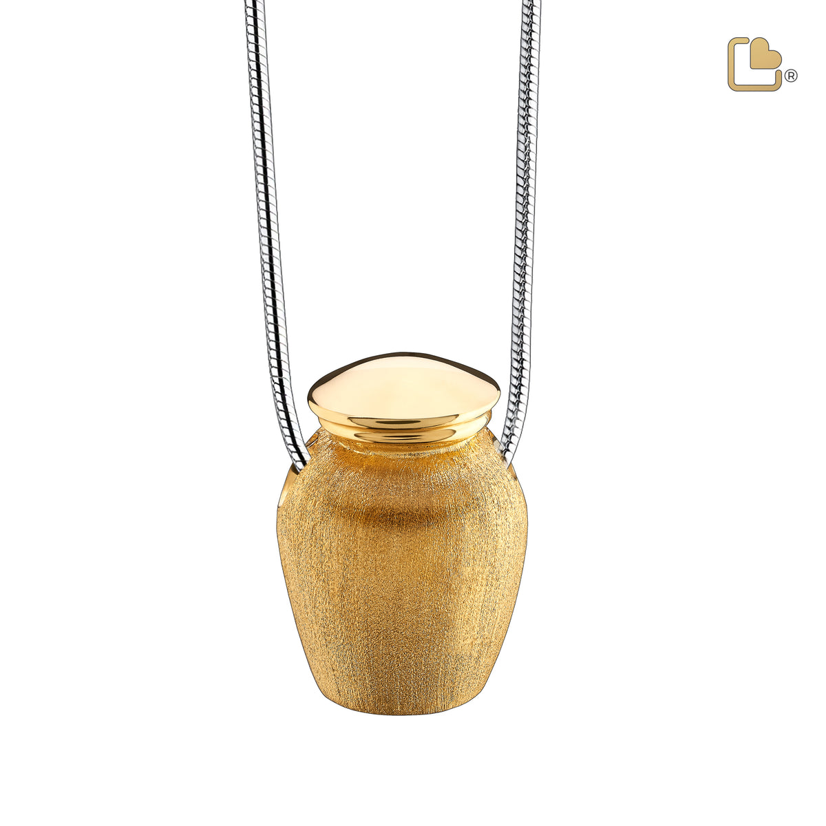 PD1141   Classic Urn Ashes Pendant Pol &amp; Bru Gold Vermeil
