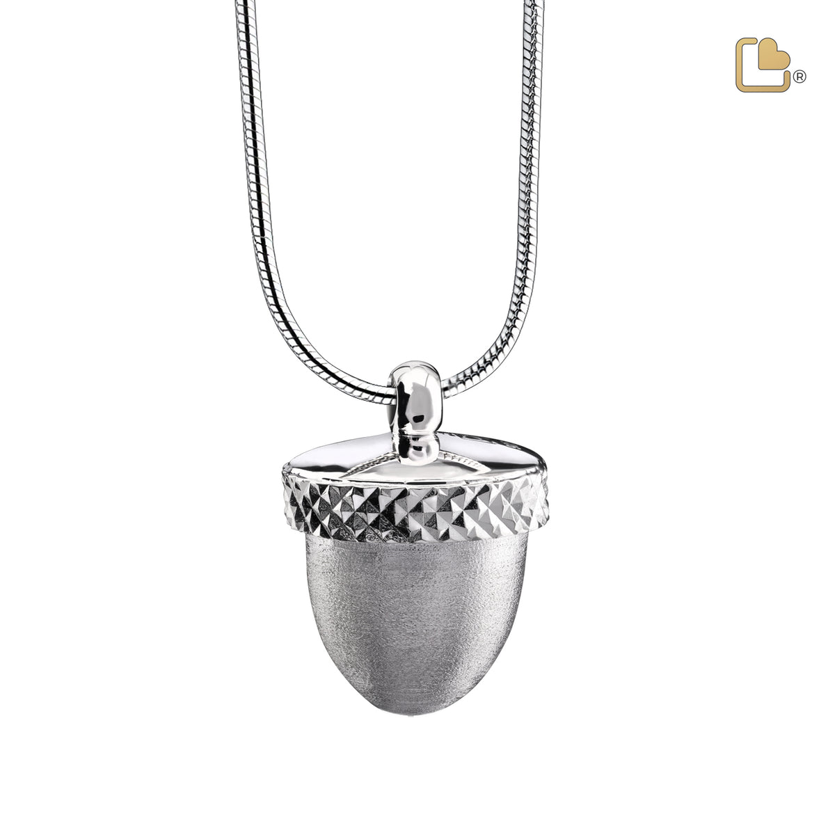 PD1340   Acorn Ashes Pendant Pol &amp; Bru Silver