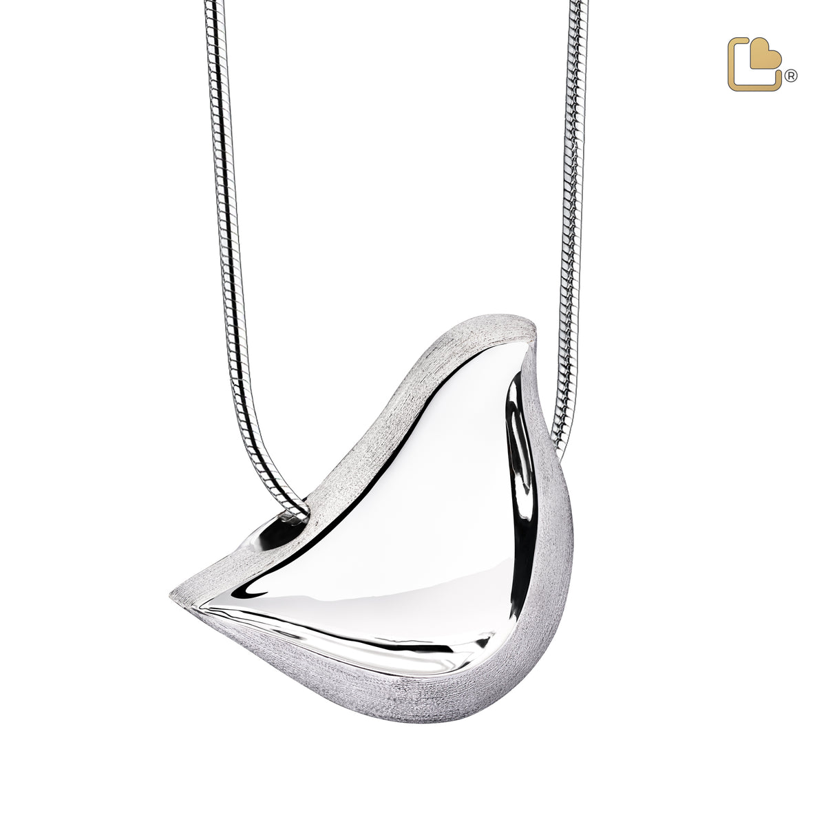 PD1460   LoveBird Ashes Pendant Pol &amp; Bru Silver