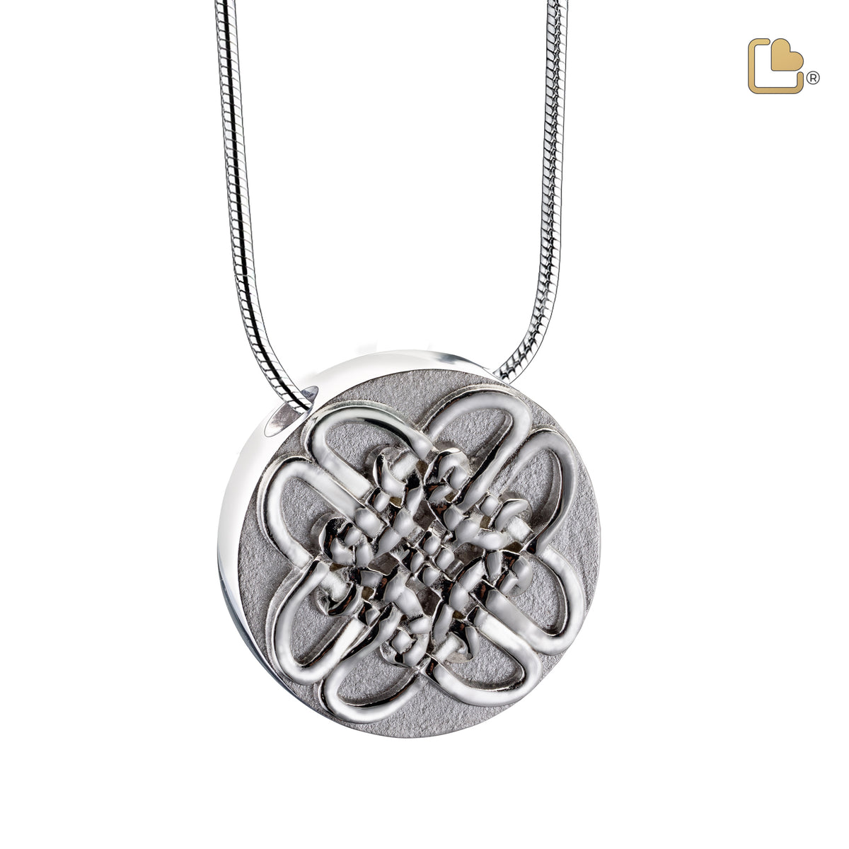 PD1493   CelticCircle Ashes Pendant Pol &amp; Bru Silver