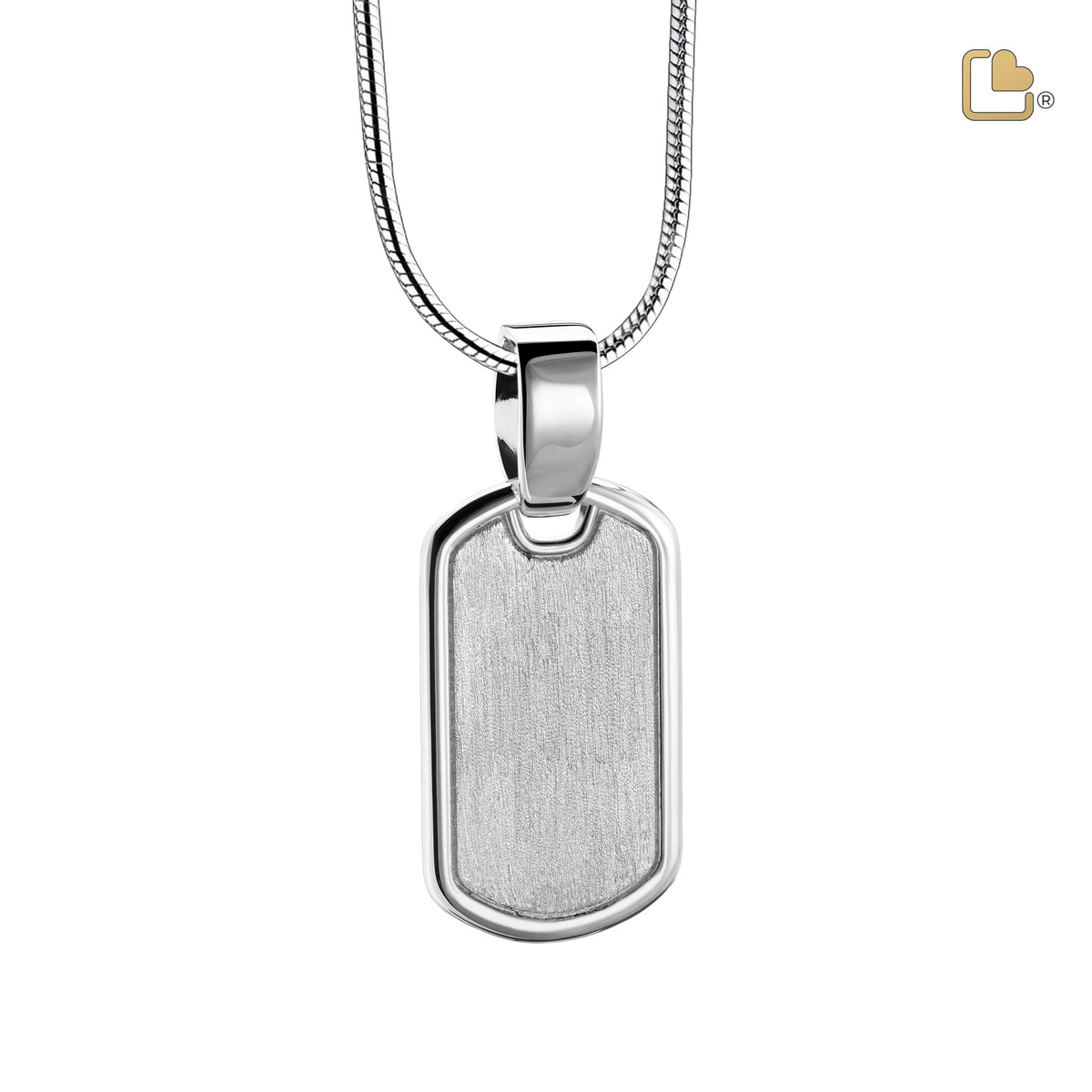 PD1512   LoveTag Ashes Pendant Pol &amp; Bru Silver